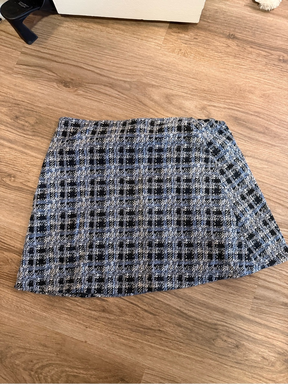 LOFT Blue & Black Plaid Mini Skirt